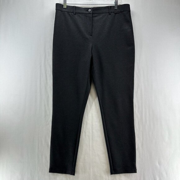 Mario Serrani Pants - Mario Serrani Pants Womens Size L Houndstooth Slim Tapered Ankle Trousers Gray